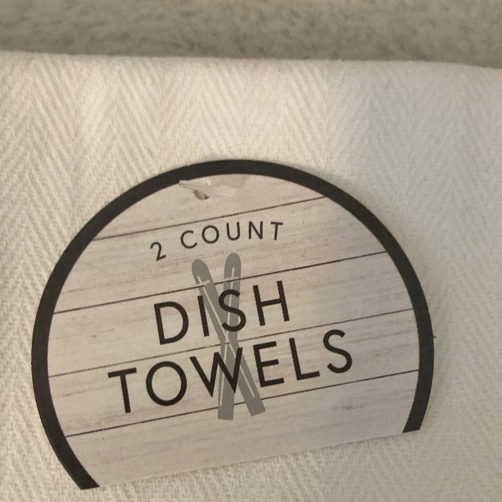 Target BP 2021 White and Black Dish Towels with Tassels